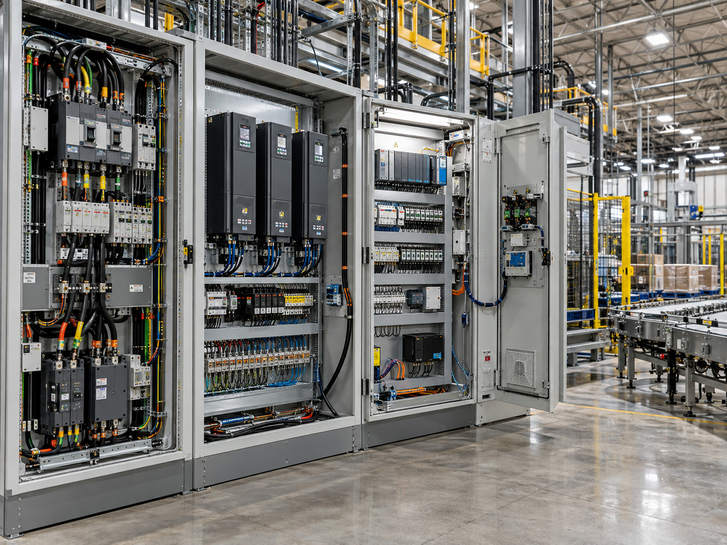Industrial control panels and conveyor line