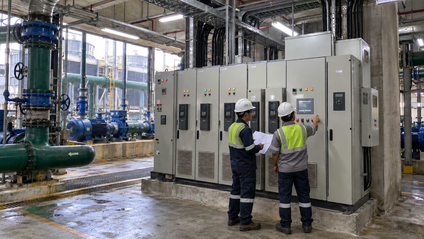Industrial plant control room inspection